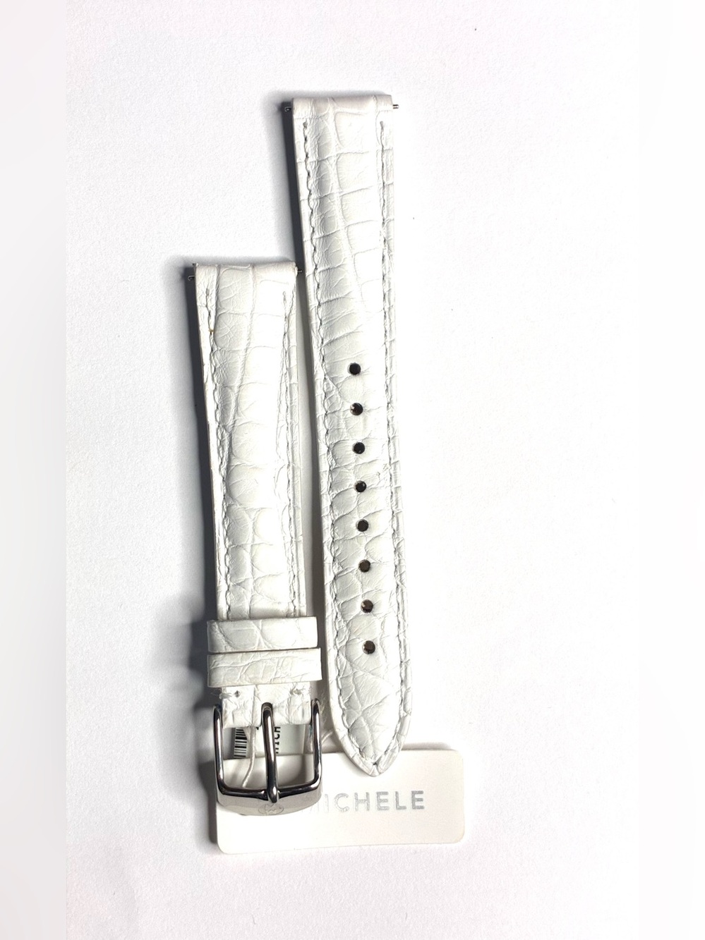 MICHELE 16mm White Genuine Alligator Watch Strap (New with Tags)
